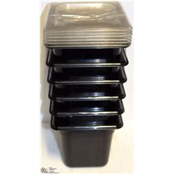 LOT OF 6 SQUARE COLD-INSERTS W/ LIDS