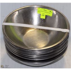 LOT OF TEN 9" STAINLESS STEEL BOWLS