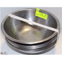 LOT OF TEN 9" STAINLESS STEEL BOWLS