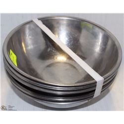 LOT OF TEN 9" STAINLESS STEEL BOWLS