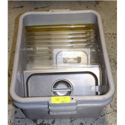 2 BUS TRAYS + RECTANGULAR INSERT LIDS