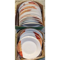 2 BOXES W/ 31 PLATES WITH PATTERN