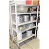 Image 1 : ROLLING 5-SHELF PLASTIC STORAGE RACK