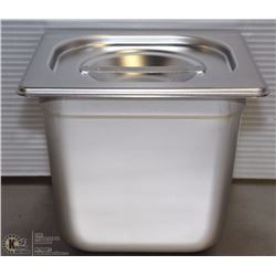 ME-17# S/S FOOD PAN ONE FOURTH SIZE 6" DEEP W/ LID