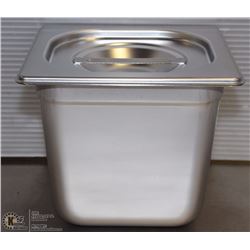 ME-17# S/S FOOD PAN ONE FOURTH SIZE 6" DEEP W/ LID