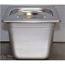 ME-17# S/S FOOD PAN ONE FOURTH SIZE 6" DEEP W/ LID