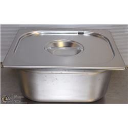 ME-18# S/S FOOD PAN HALF SIZE 6" DEEP W/ LID