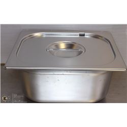 ME-18# S/S FOOD PAN HALF SIZE 6" DEEP W/ LID
