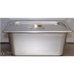 ME-16# S/S FOOD PAN ONE THIRD SIZE 6" DEEP W/ LID
