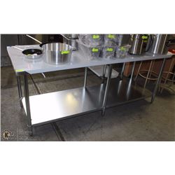 ME-23# 30"X84" S/S WORK TOP TABLE W/ GALVANIZED