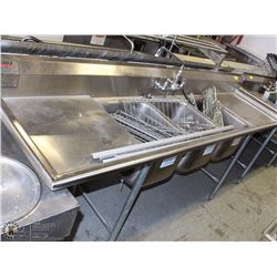 3 WELL COMMERCIAL STAINLESS STEEL SINK