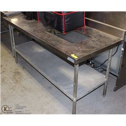 6FT STAINLESS STEEL PREP TABLE W/ BACK SPLASH &