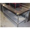 Image 1 : 6FT STAINLESS STEEL PREP TABLE W/ BACK SPLASH &
