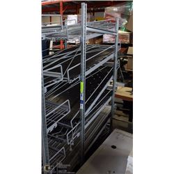ADJUSTABLE METAL RACKS ON WHEELS WITH DIVIDERS &