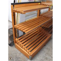 SINGLE SIDE WOODEN RACK W/ 4 SHELVES