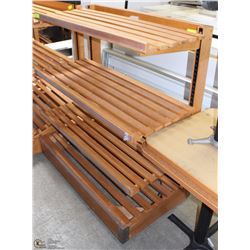 SINGLE SIDE WOODEN RACK W/ 4 SHELVES