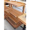 Image 1 : SINGLE SIDE WOODEN RACK W/ 4 SHELVES