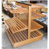 Image 1 : DOUBLE WOODEN RACK W/ 4 SHELVES ON EACH SIDE