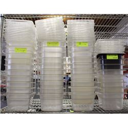 LOT OF 38 SQUARE INSERTS & LIDS