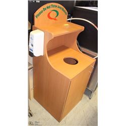 CUSTOMER WASTE STATION W/ TRAY HOLDER AND MOUNTED