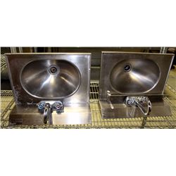 PAIR OF SINGLE PERSONAL SINKS W/ BACK SPLASH
