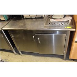 STAINLESS STEEL COMMERCIAL DUAL-DOOR PREP CABINET