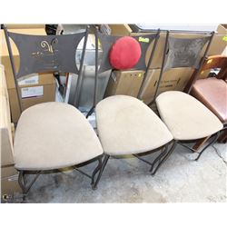 LOT OF 3 PADDED CAFE CHAIRS