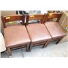 Image 1 : LOT OF 3 SOLID WOOD, PADDED WAITING/FOYER CHAIRS