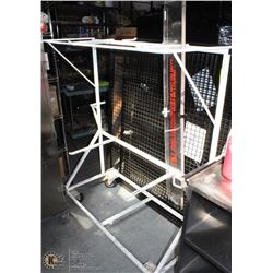 WHITE RACK ON CASTORS