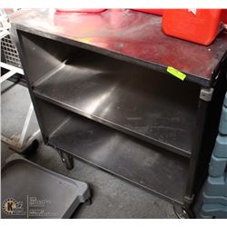 STAINLESS STEEL WAGNER WITH SHELVES ON WHEELS