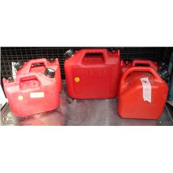 5 ASSORTED JERRY CANS