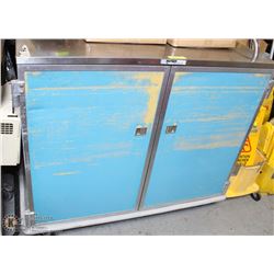 BLUE STAINLESS STEEL  CABINET ON WHEELS