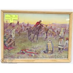 VINTAGE RCMP INDIAN CHARLES M. RUSSEL PRINT