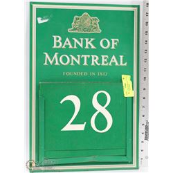 VINTAGE 1966 BANK OF MONTREAL METAL CALENDAR