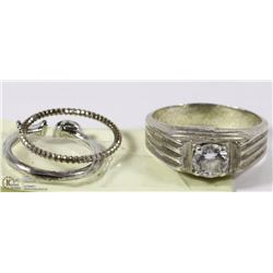 POLICE SEIZURE, .925 MENS  RING WITH 2 SMALLER