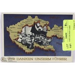 NAZI WWII HITLER POST CARD