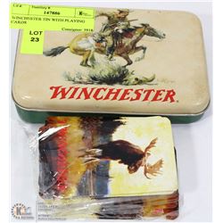 WINCHESTER TIN WITH PLAYING CARDS