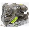 Image 1 : HANDMADE CANADIAN ESKIMO ARTIST "MAN & SEAL"