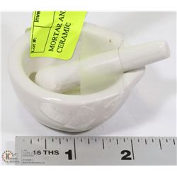 MORTAR AND PESTLE  2 1/2 "  CERAMIC