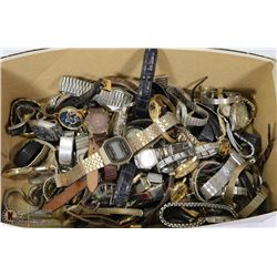 SHOE BOX FULL OF WRIST WATCHES FOR PARTS OR