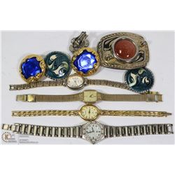 BAG OF ASSORTED WATCHES & JEWELLERY