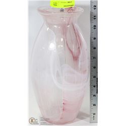LARGE ITALIAN LUX PINK ART GLASS VASE