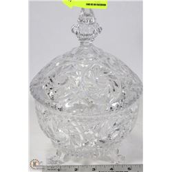 ESTATE PINWHEEL CRYSTAL LIDDED DISH