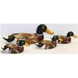 ESTATE COLLECTION OF 4 WOOD CARVED HANDPAINTED