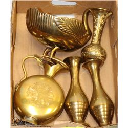 VINTAGE BRASS GOOSE BOWL, LARGE BRASS