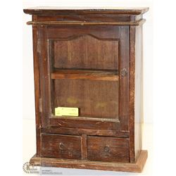 VINTAGE WOOD MINI WALL CABINET