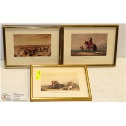 ESTATE COLLECTION OF 3 AJ MILLER FRAMED NATIVE ART