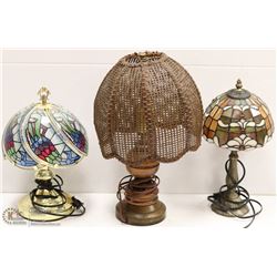 ESTATE COLLECTION OF 3 ASSORTED TALBE LAMPS