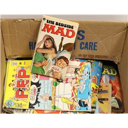 ESTATE BOX WITH COLLECTIBLE COMICS, MAD BOOKS AND