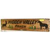 Image 1 : HIDDEN VALLEY RANCH SIGN   CARVED WOOD 9"X40"
